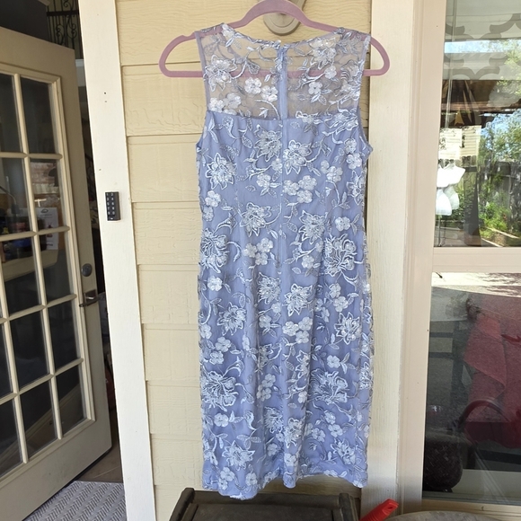 Alex Evenings Floral Lace Embroidered Sleeveless Dress Baby Blue 6 - Picture 12 of 16